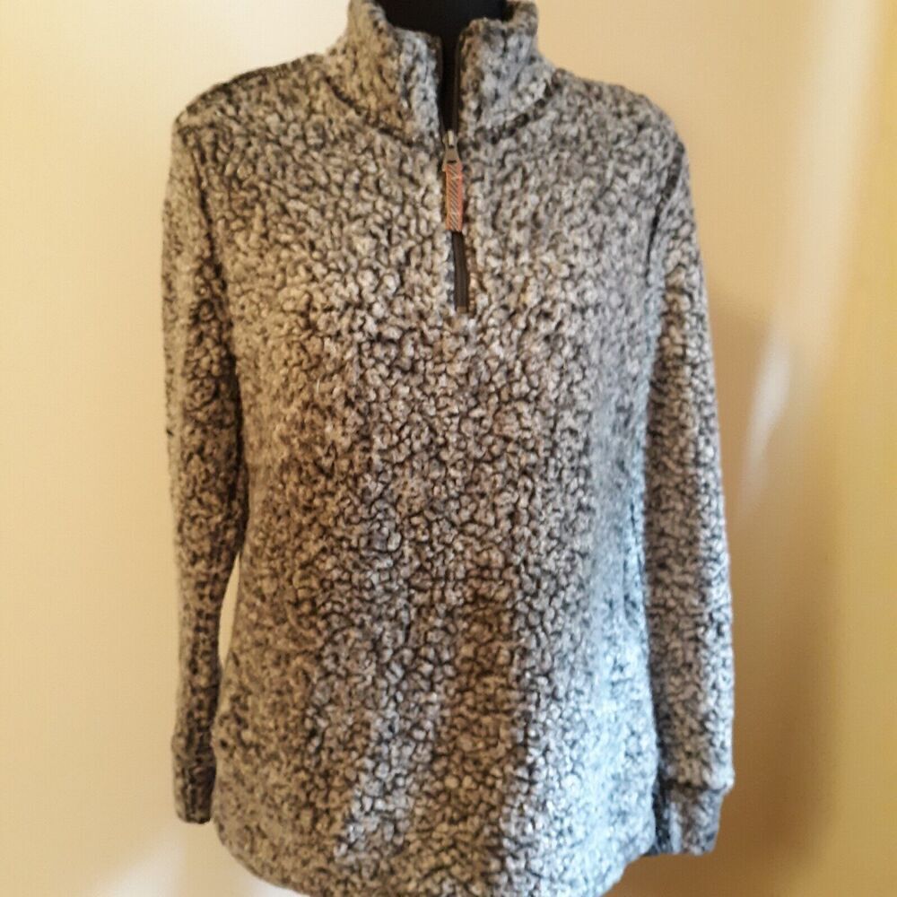 ORIGINAL WEATHERPROOF Vintage Chunky Sherpa Sweater 1/4 ZIP Men M or Women L